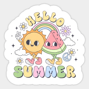 Hello Summer Fun Sun and Watermelon Friends Celebration Sticker